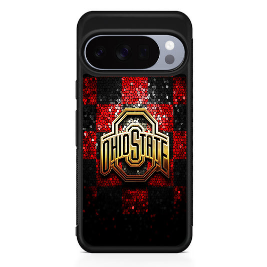 Ohio State Red Black Glitter Google Pixel 10 Pro Case | Slim Google Pixel 10 Pro Rubber Case