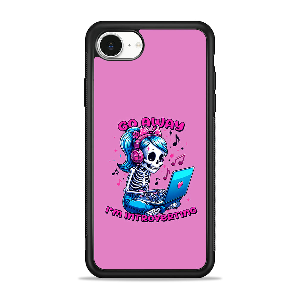Skeleton Go Away I'm Introverting iPhone 16e Case | Protective Phone Cover