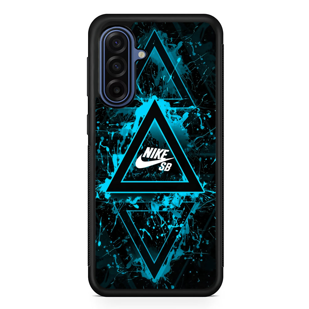 Nike Blue Paint Triangle Samsung Galaxy A17 Case | Samsung Galaxy A17 Protective Rubber Case
