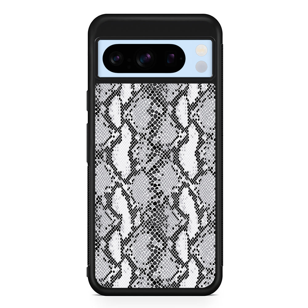 White Snake Skin Pattern Google Pixel 8 Pro Case | Slim Rubber Case for Google Pixel 8 Pro