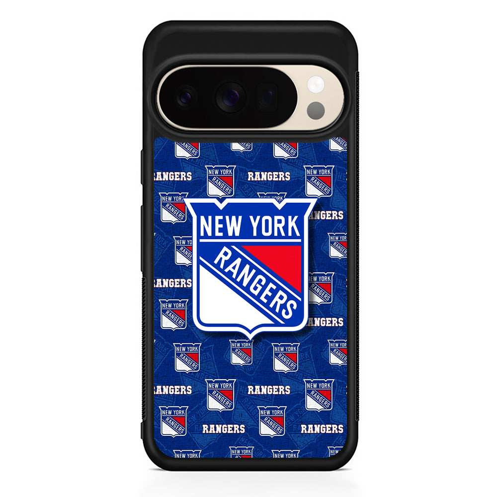 NHL New York Rangers Pattern Google Pixel 10 Pro XL Case | Slim Google Pixel 10 Pro XL Protective Case
