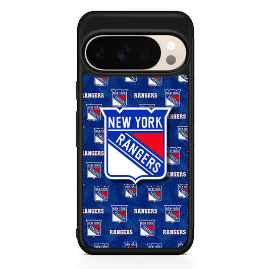 NHL New York Rangers Pattern Google Pixel 10 Pro XL Case | Slim Google Pixel 10 Pro XL Protective Case