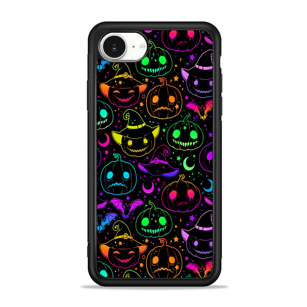 Halloween Pumpkins and Flying Bats iPhone 16e Case | Protective Phone Cover