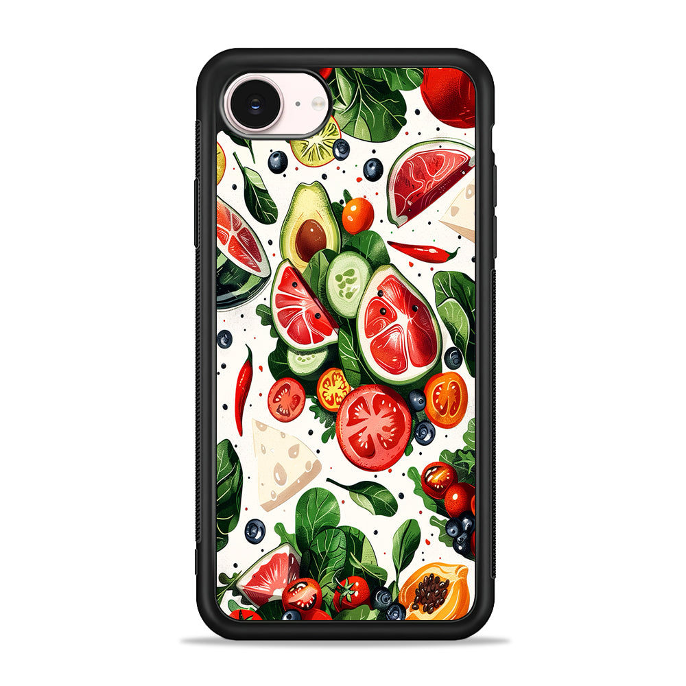 Fresh Organic Fruits and Vegetables iPhone 17e Case - Silicone Case