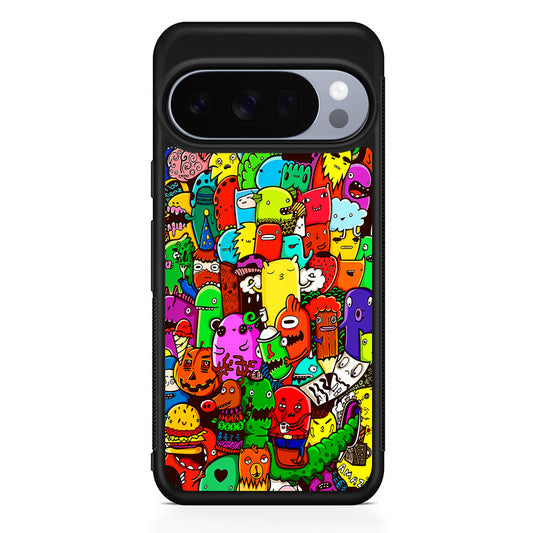 Cartoon Doodle Drawing Art Google Pixel 10 Pro Case | Slim Google Pixel 10 Pro Rubber Case