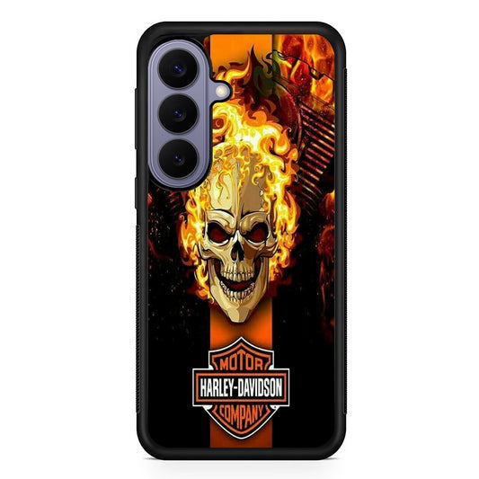 Harley Davidson Skull Fire Samsung Galaxy S26 Case | Lightweight Samsung Galaxy S26 Phone Case