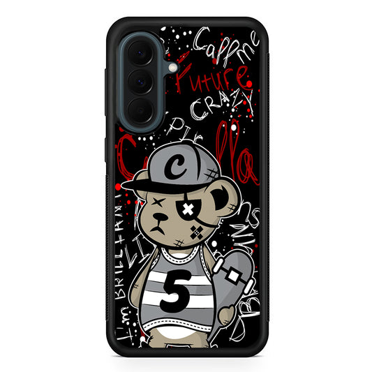 Crew Five Skater Bear Samsung Galaxy A37 Case | Samsung Galaxy A37 Rubber Phone Case