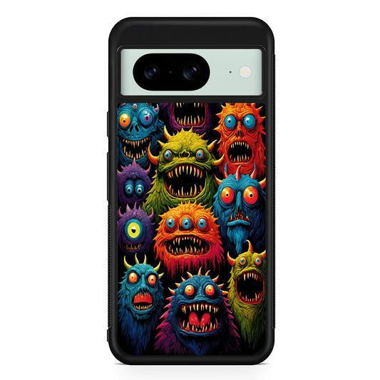 Colorful Scary Monster Doodle Google Pixel 8 Case | Durable Protective Cover for Google Pixel 8