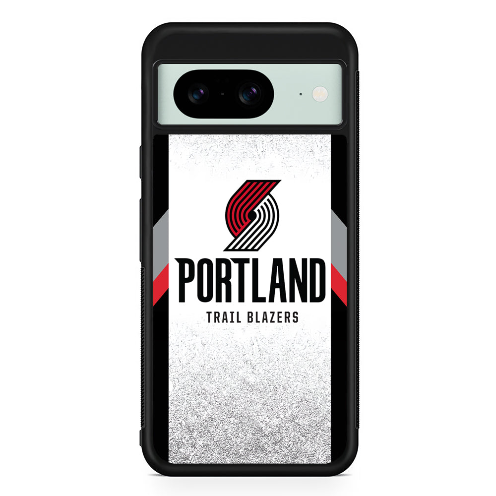 NBA Portland Trail Blazers Silver Google Pixel 8 Case | Durable Protective Cover for Google Pixel 8