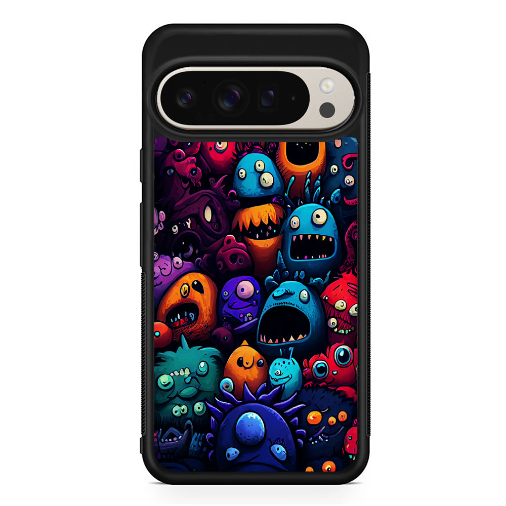 Colorful Monster Doodle Art Google Pixel 9 Pro Case | Slim Protective Cover