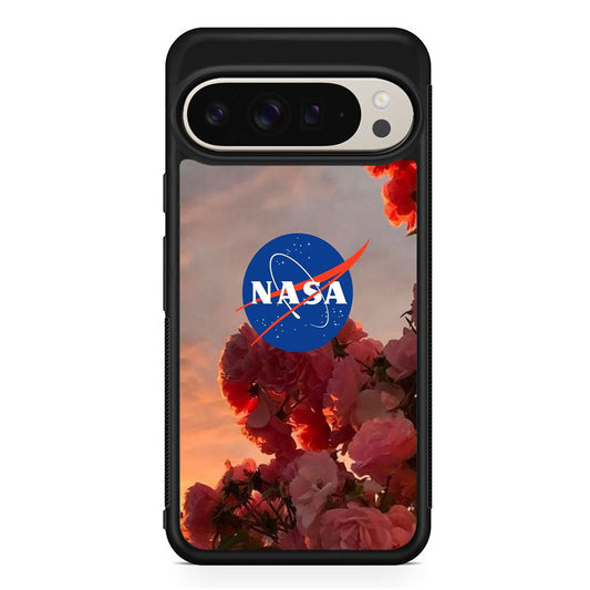 Nasa Logo Pink Flowers Google Pixel 9 Pro Case | Slim Protective Cover