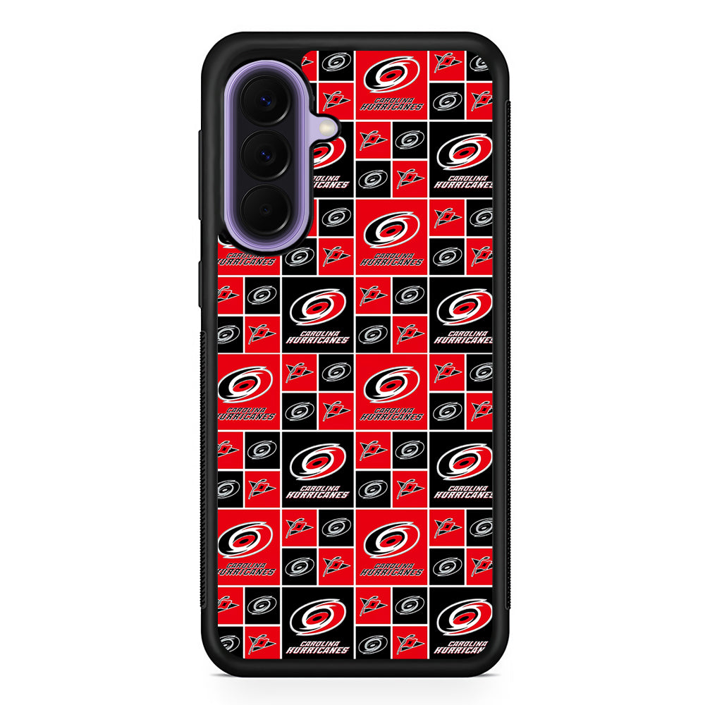 NHL Carolina Hurricanes Pattern Samsung Galaxy A57 Case | Slim Samsung Galaxy A57 Rubber Case