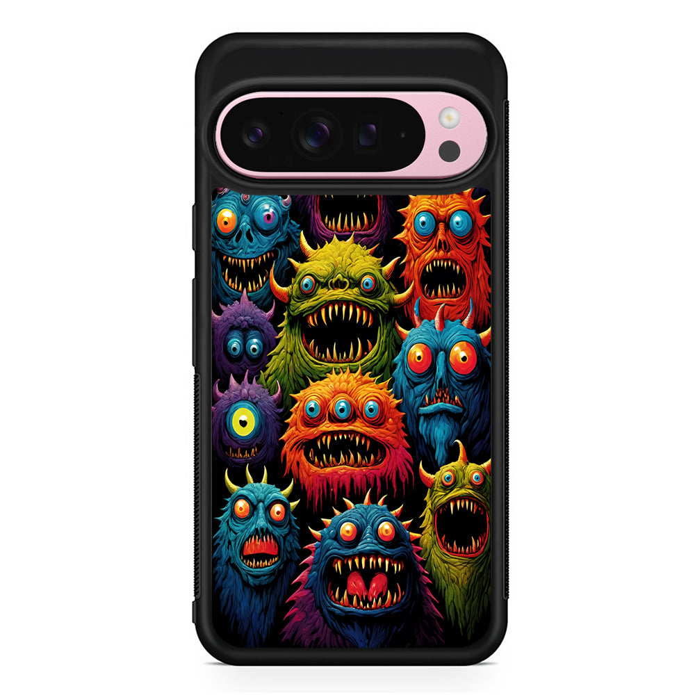 Colorful Scary Monster Doodle Google Pixel 9 Pro XL Case | Protective Cover