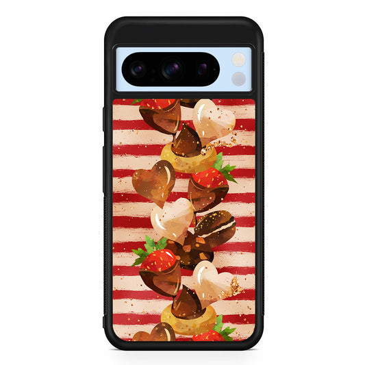 Strawberry in Chocolate and Cookie Google Pixel 8 Pro Case | Slim Rubber Case for Google Pixel 8 Pro