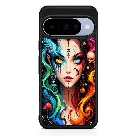 Horned Witch Girl Anime Art Google Pixel 10 Case | Google Pixel 10 Rubber Protective Case
