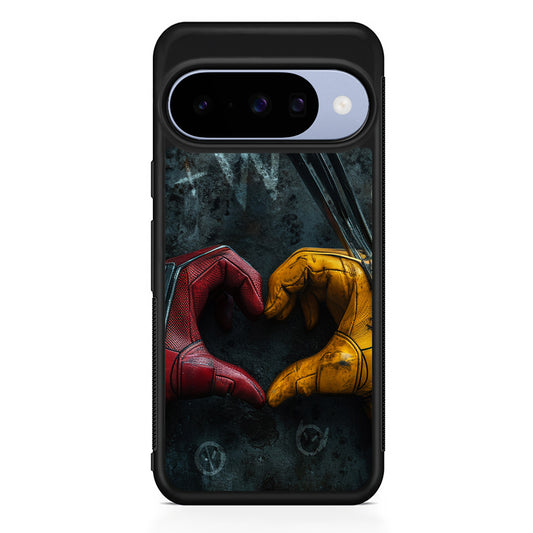 Deadpool and Wolverine Symbol of Love Google Pixel 10 Case | Google Pixel 10 Rubber Protective Case
