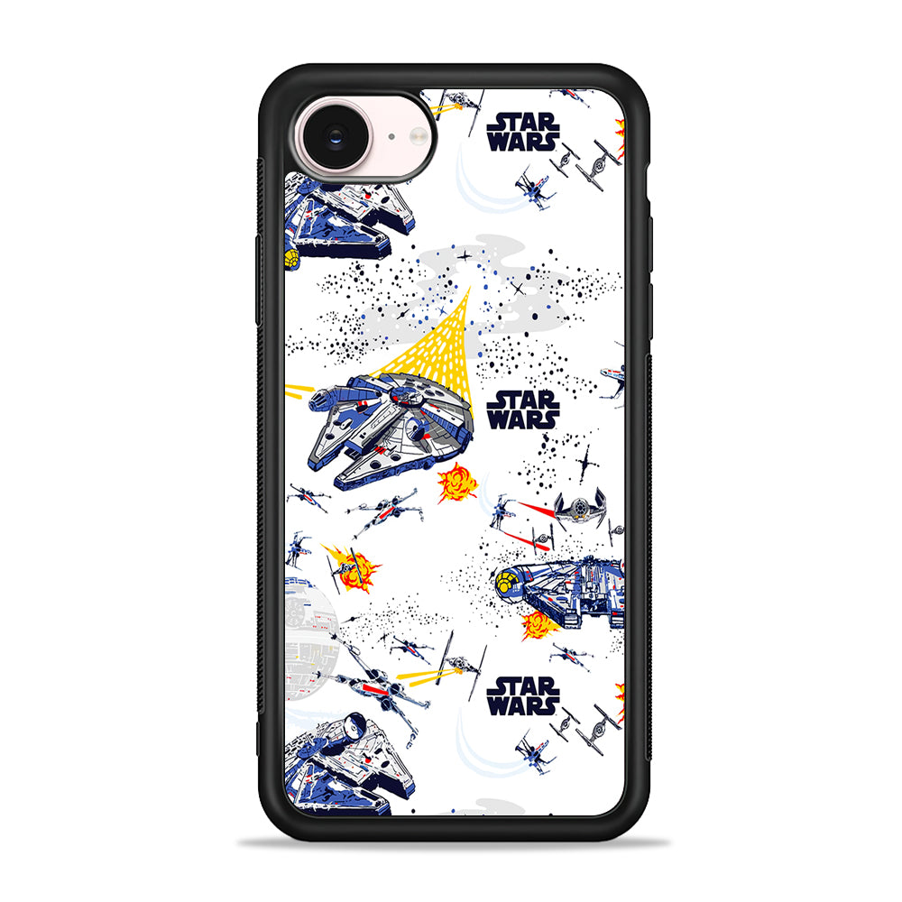 Star Wars Aircraft on Galaxy iPhone 17e Case - Silicone Case