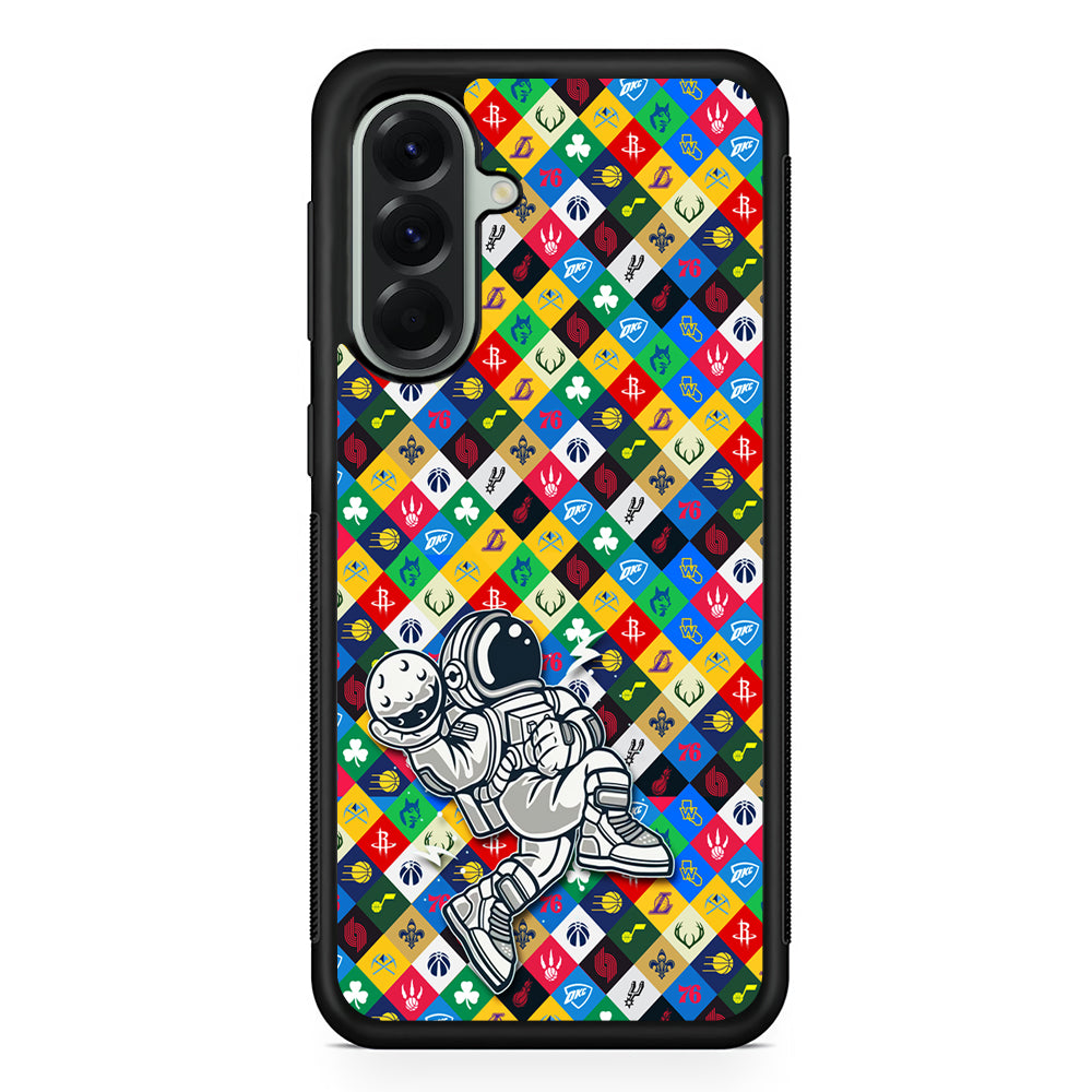 Astronauts Basketball Team Logo Samsung Galaxy A56 Case | Samsung Galaxy A56 Protective Rubber Case