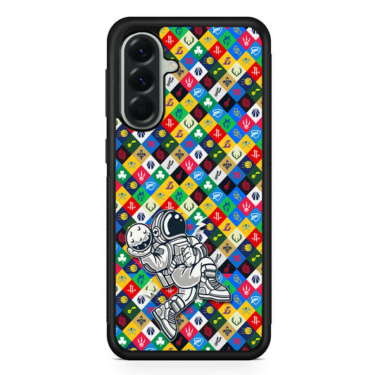 Astronauts Basketball Team Logo Samsung Galaxy A56 Case | Samsung Galaxy A56 Protective Rubber Case