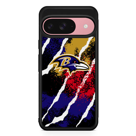 NFL Baltimore Ravens Color Spots Google Pixel 9 Case | Google Pixel 9 Protective Rubber Case