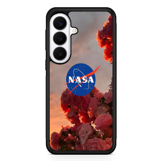 Nasa Logo Pink Flowers Samsung Galaxy S26 Plus Case | Lightweight Protective Cover for Galaxy S26 Plus