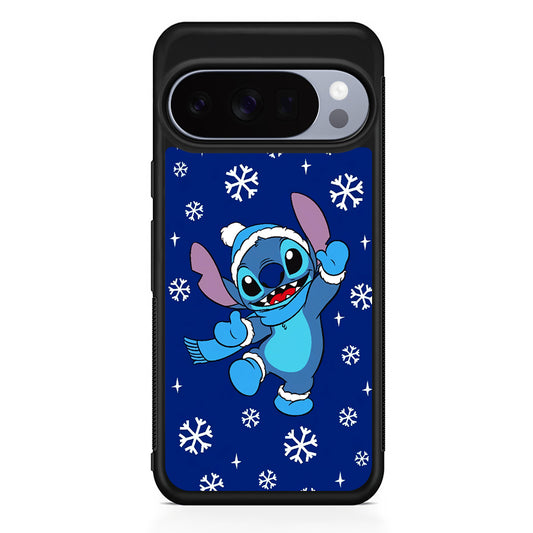 Stitch Navy Winter Google Pixel 10 Pro Case | Slim Google Pixel 10 Pro Rubber Case