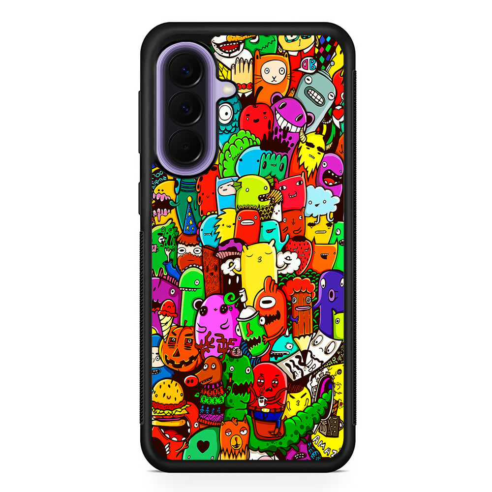 Cartoon Doodle Drawing Art Samsung Galaxy A57 Case | Slim Samsung Galaxy A57 Rubber Case