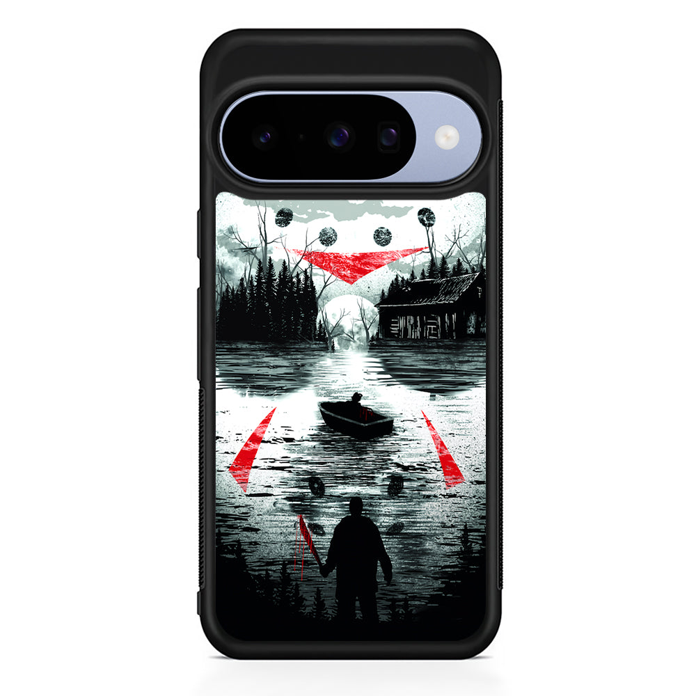 Friday the 13th Silhouette Mask Google Pixel 10 Case | Google Pixel 10 Rubber Protective Case