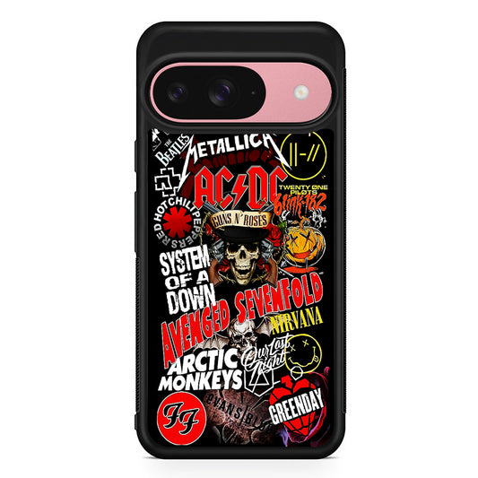 Logo Band Legends Google Pixel 9 Case | Google Pixel 9 Protective Rubber Case