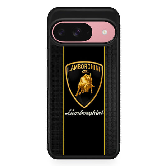 Lamborghini Carbon Stripe Gold Google Pixel 9 Case | Google Pixel 9 Protective Rubber Case