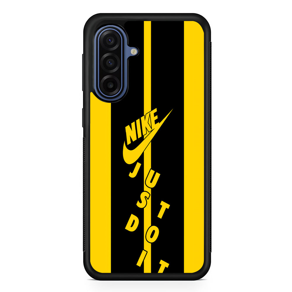 Nike Yellow Stripe Just Do It Samsung Galaxy A17 Case | Samsung Galaxy A17 Protective Rubber Case