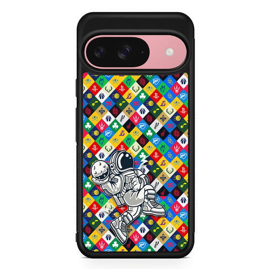Astronauts Basketball Team Logo Google Pixel 9 Case | Google Pixel 9 Protective Rubber Case