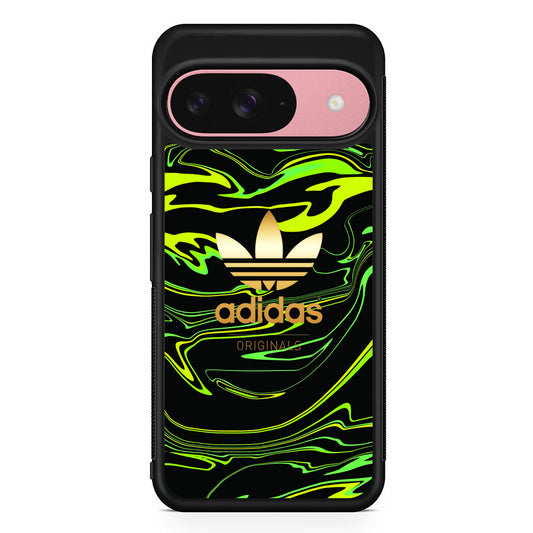 Adidas Green Moss Line Google Pixel 9 Case | Google Pixel 9 Protective Rubber Case