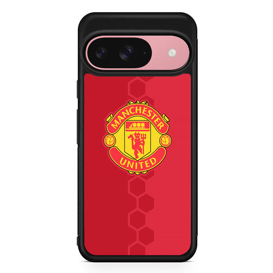 Manchester United Red Emblem Google Pixel 9 Case | Google Pixel 9 Protective Rubber Case