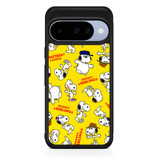 Snoopy and Siblings Dance Google Pixel 10 Case | Google Pixel 10 Rubber Protective Case