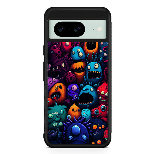 Colorful Monster Doodle Art Google Pixel 8 Case | Durable Protective Cover for Google Pixel 8
