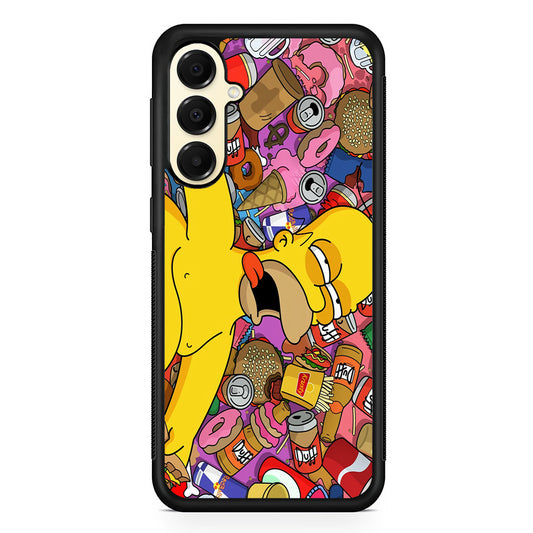Homer Simpson Faint From Being Full Samsung Galaxy A16 Case | Slim Rubber Samsung Galaxy A16 Case