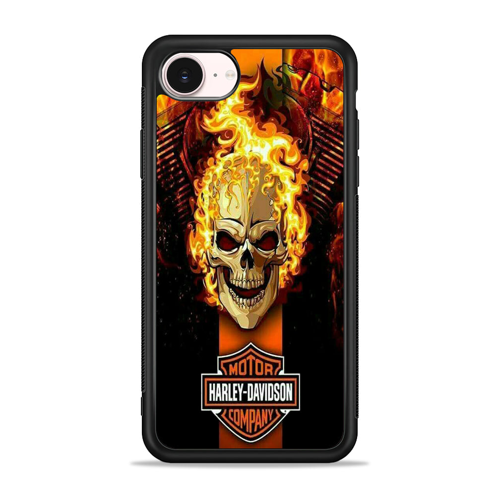 Harley Davidson Skull Fire iPhone 17e Case - Silicone Case