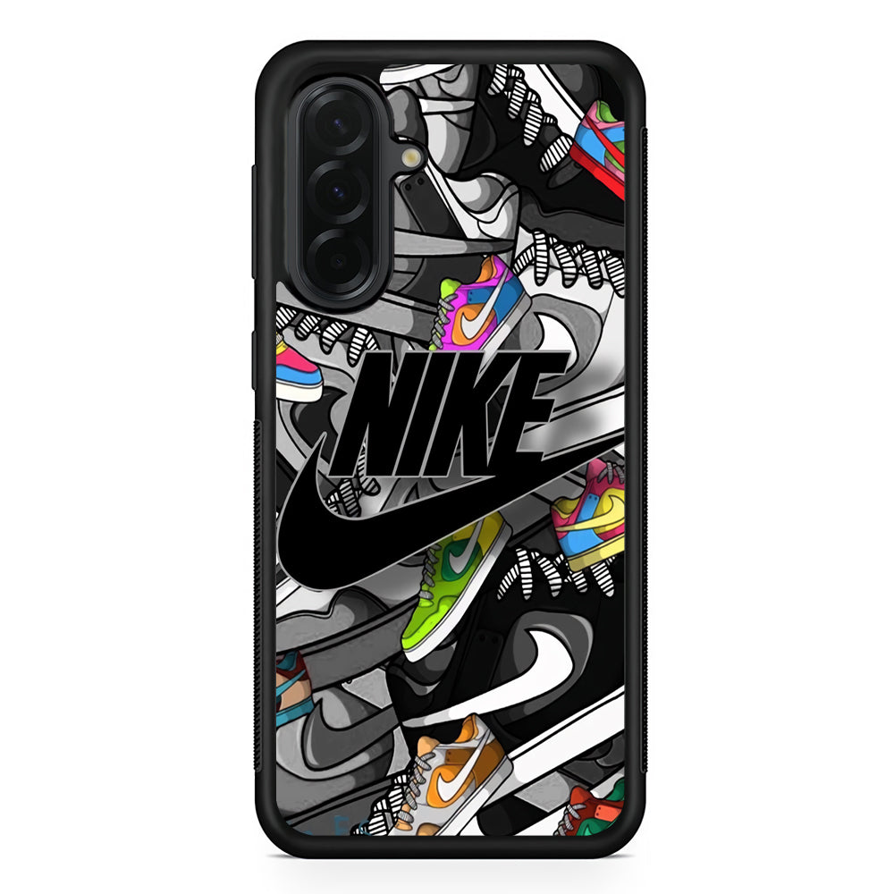Nike Collection Shoes Black Logo Samsung Galaxy A36 Case | Durable Samsung Galaxy A36 Cover