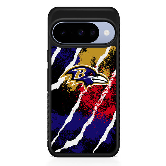 NFL Baltimore Ravens Color Spots Google Pixel 10 Case | Google Pixel 10 Rubber Protective Case
