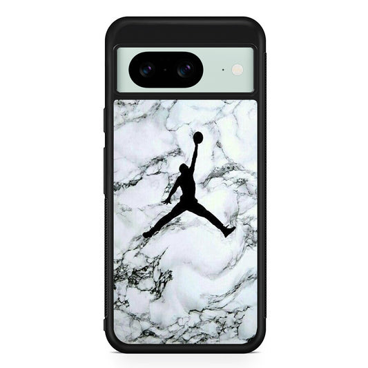 Jordan White Marble Logo Google Pixel 8 Case | Durable Protective Cover for Google Pixel 8