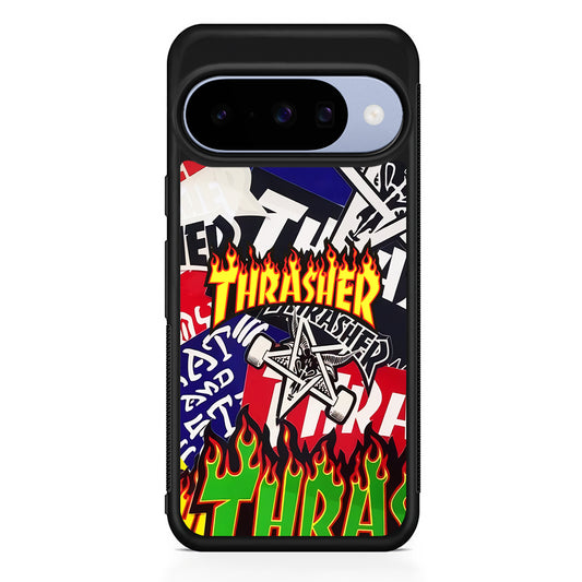 Thrasher Sticker Flat Google Pixel 10 Case | Google Pixel 10 Rubber Protective Case