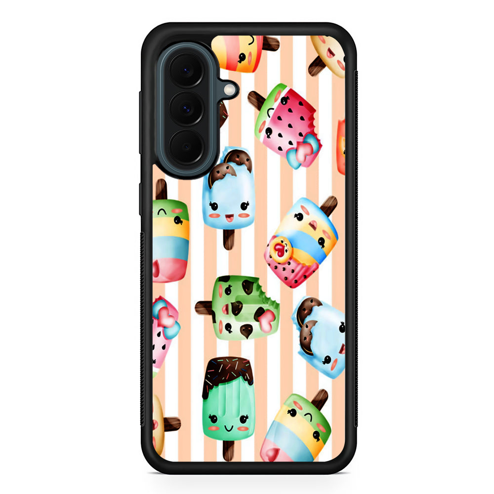 Cute Face Ice Cream Stick Samsung Galaxy A37 Case | Samsung Galaxy A37 Rubber Phone Case