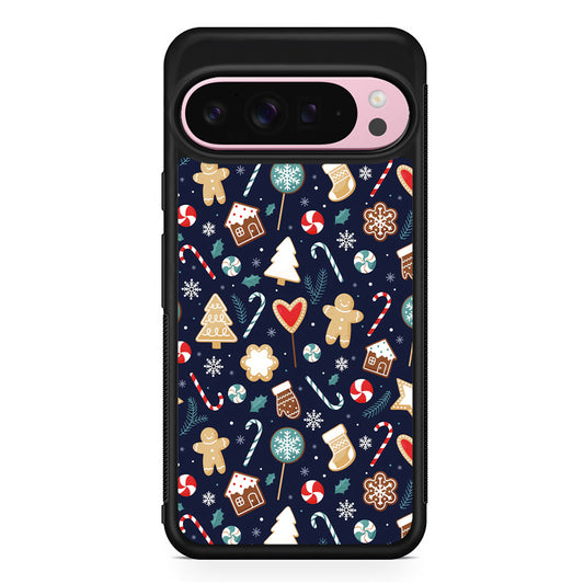 Christmas Ornaments Pattern Navy Google Pixel 9 Pro XL Case | Protective Cover