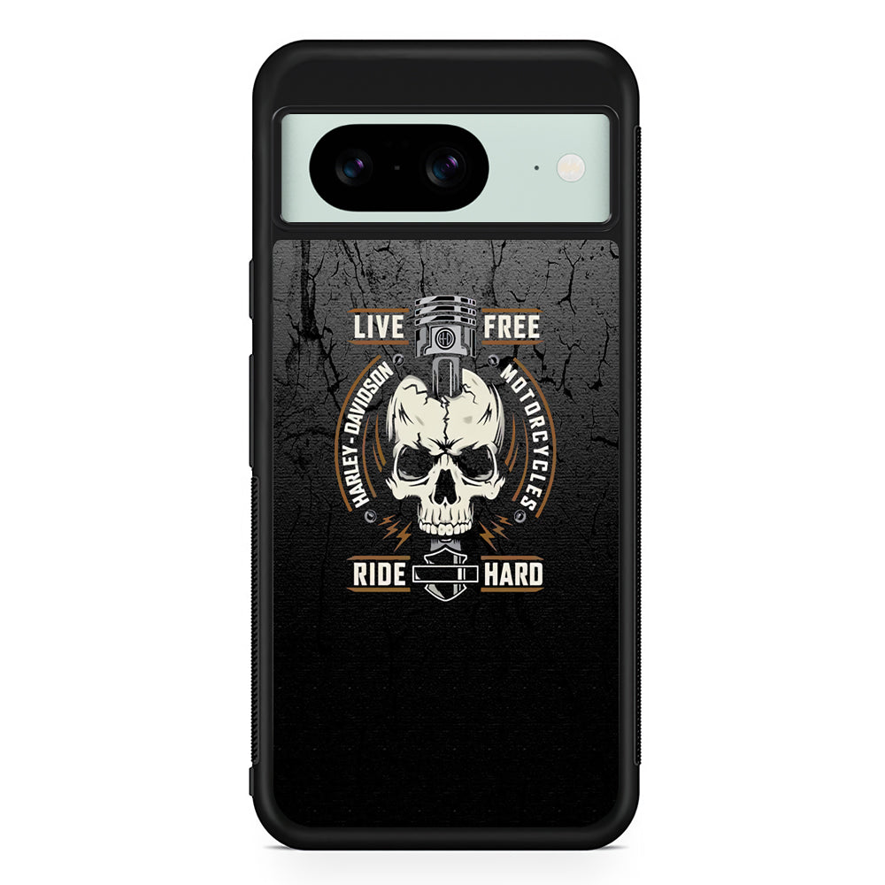 Harley Davidson Live Free with Ride Hard Google Pixel 8 Case | Slim Rubber Case for Google Pixel 8