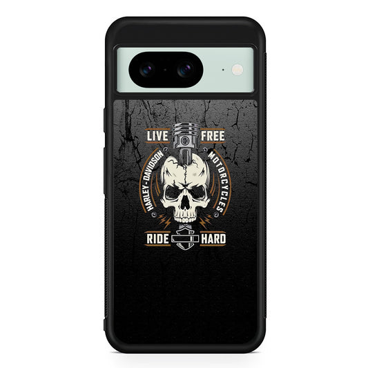 Harley Davidson Live Free with Ride Hard Google Pixel 8 Case | Slim Rubber Case for Google Pixel 8
