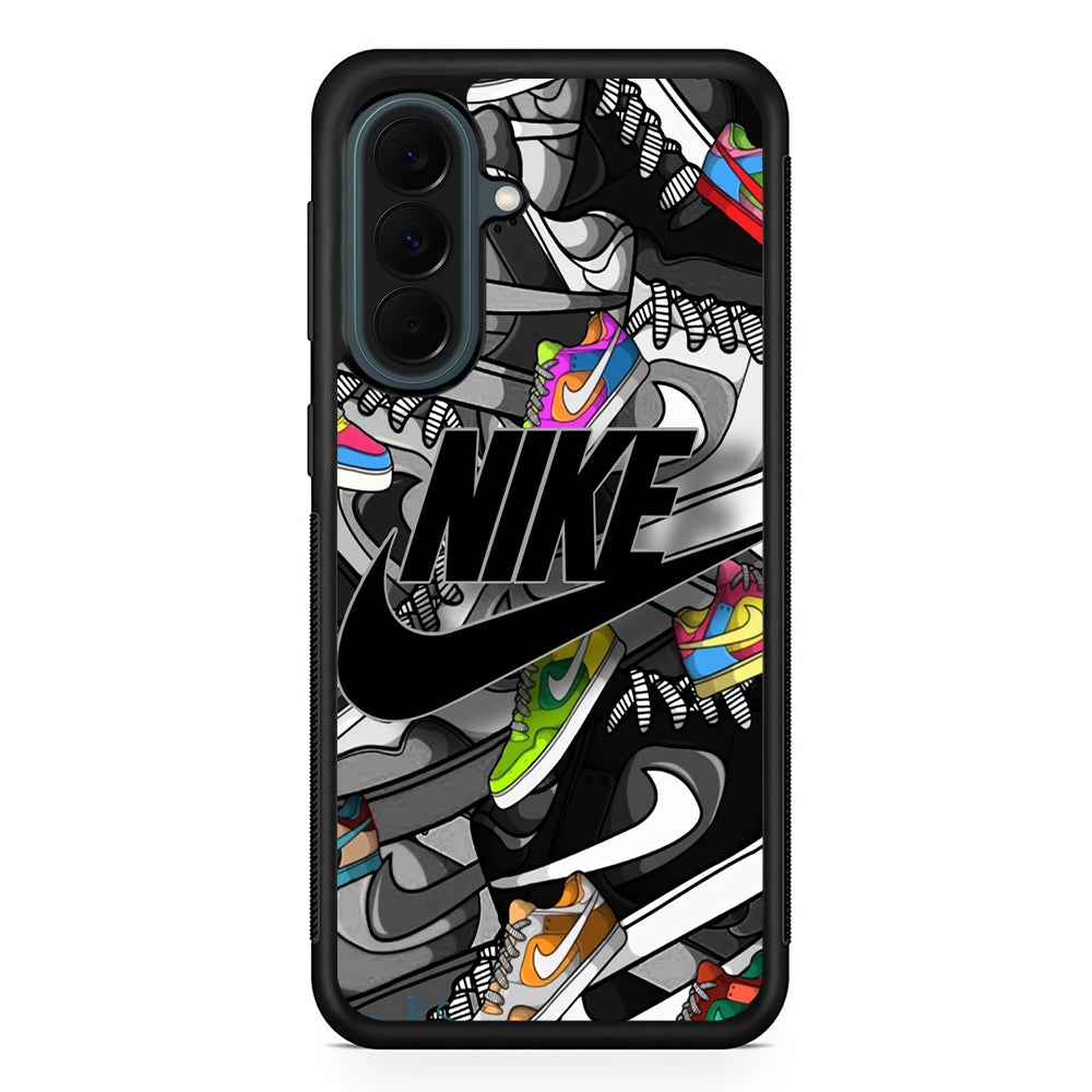 Nike Collection Shoes Black Logo Samsung Galaxy A37 Case | Samsung Galaxy A37 Rubber Phone Case