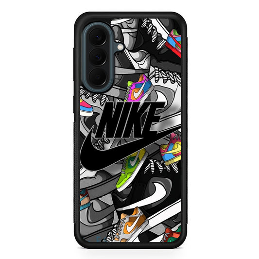 Nike Collection Shoes Black Logo Samsung Galaxy A37 Case | Samsung Galaxy A37 Rubber Phone Case