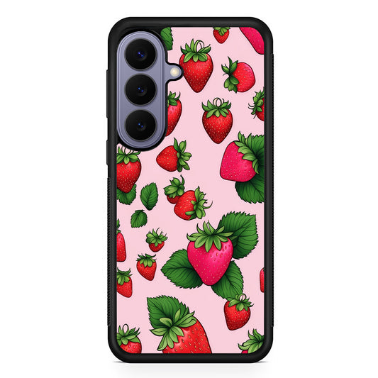 Strawberry Summer Fruit Samsung Galaxy S26 Case | Durable Rubber Case for Samsung Galaxy S26