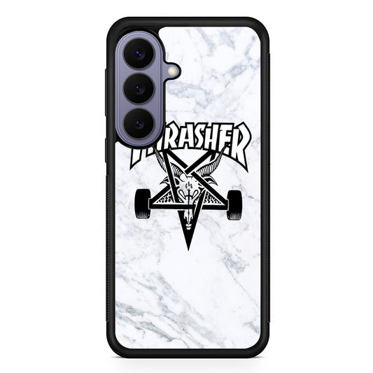 Thrasher x Pentagram White Marble Samsung Galaxy S26 Case | Lightweight Samsung Galaxy S26 Phone Case